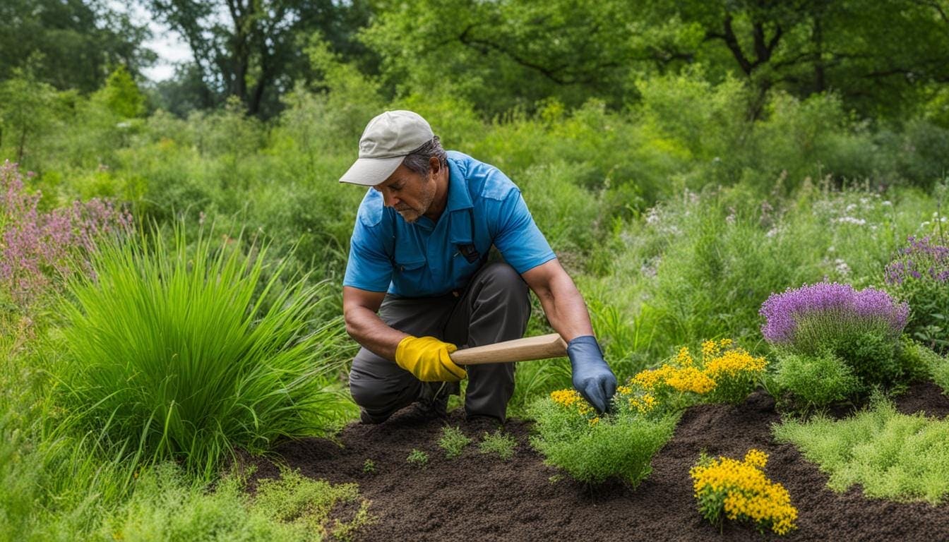 Wildlife-friendly garden featuring native plants attracting birds and butterflies